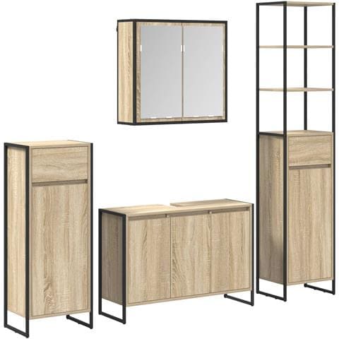 Set di mobili per il bagno Rovere Sonoma Legno multistrato - Foto 1