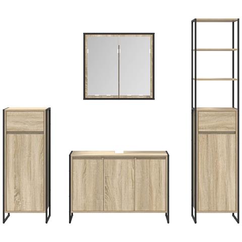Set di mobili per il bagno Rovere Sonoma Legno multistrato - Foto 9