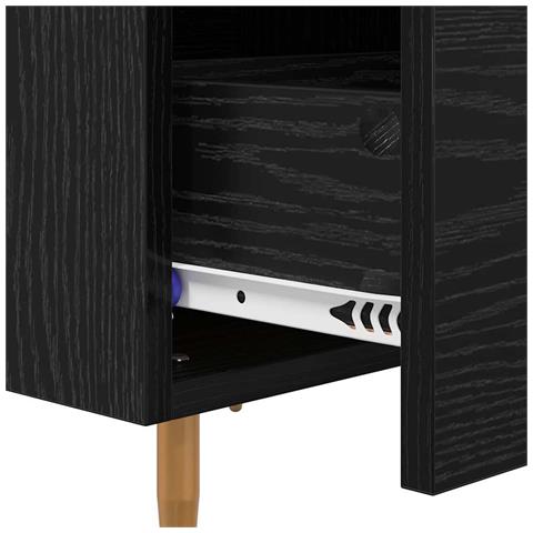 Armadio da Notte con cassetto Rovere Nero 40 x 35 x 47,5 cm - Foto 9