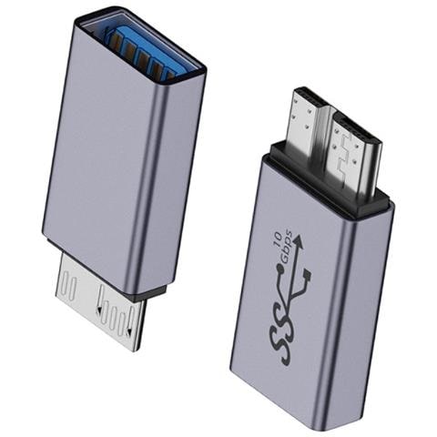 Adattatore Da Usb A Femmina A Micro B Maschio (confezione Da 2) - Convertitore In Lega Di Alluminio - Foto 3