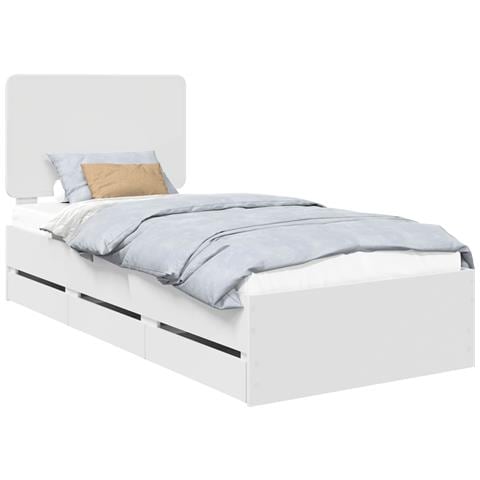 Struttura del letto Bianco 90 x 200 cm Legno Ingegnerizzato - Foto 1