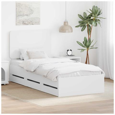 Struttura del letto Bianco 90 x 200 cm Legno Ingegnerizzato - Foto 2
