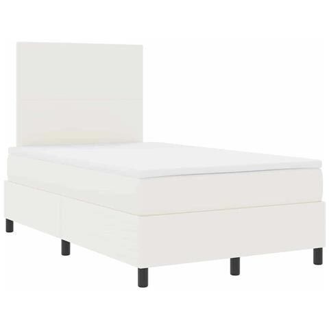 Letto a molle Crema e Bianco 120 x 190 cm Tessuto in Cords - Foto 1