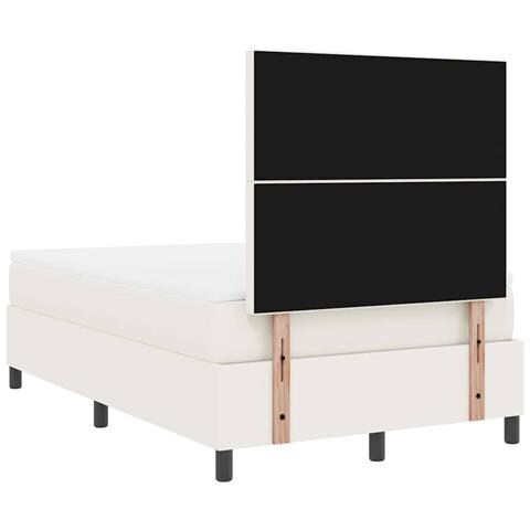 Letto a molle Crema e Bianco 120 x 190 cm Tessuto in Cords - Foto 9