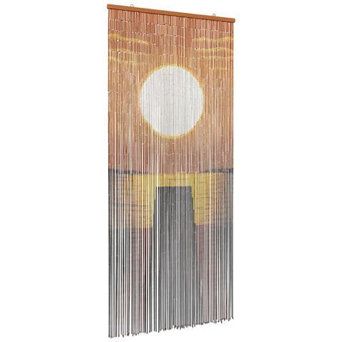 Tenda per Porta Antinsetti multicolore 200 x 90 cm Bambù - Foto 1