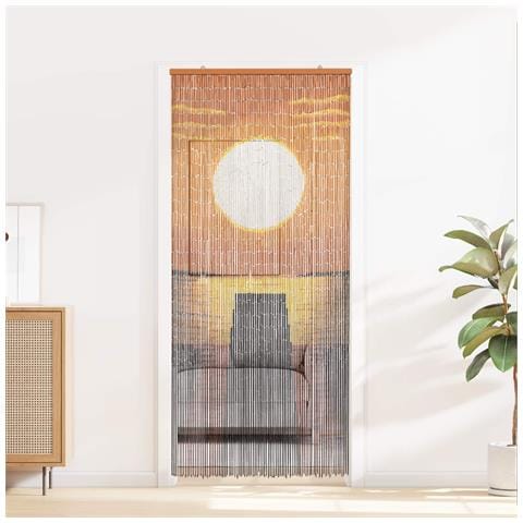 Tenda per Porta Antinsetti multicolore 200 x 90 cm Bambù - Foto 2