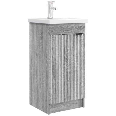 Mobile da bagno con lavabo Sonoma grigio 42 x 40 x 84,5 cm - Foto 1