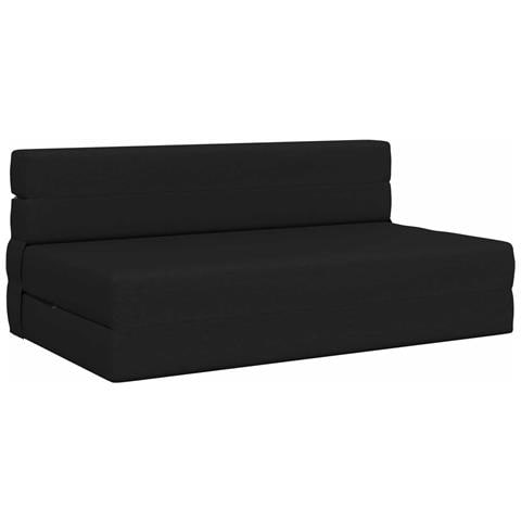 Divano Letto Pieghevole Nero 152 x 86,5 x 60 cm Tessuto - Foto 1
