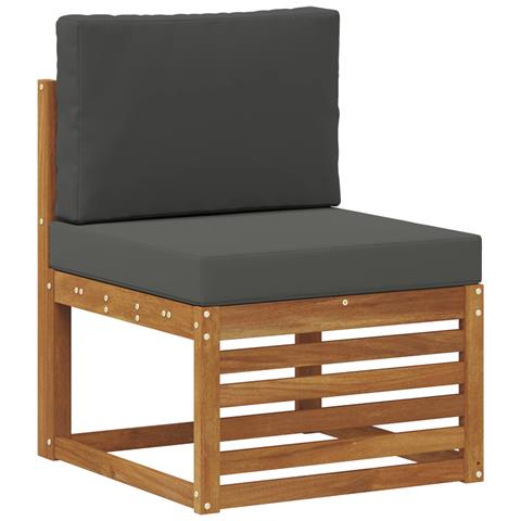 Set divano sezionale con cuscino 5 pcs Naturale e Antracite - Foto 2