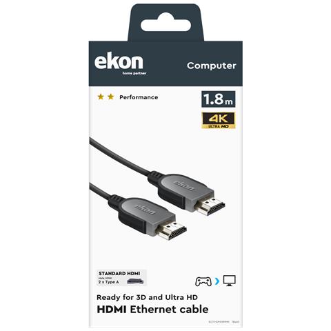 ECITHDMI18MMK cavo HDMI 1,8 m HDMI tipo A (Standard) Nero - Foto 8