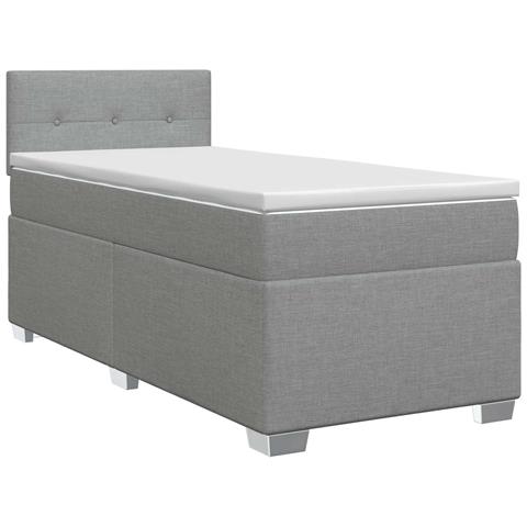 Letto box spring con materasso Grigio Chiaro 90 x 200 cm - Foto 1
