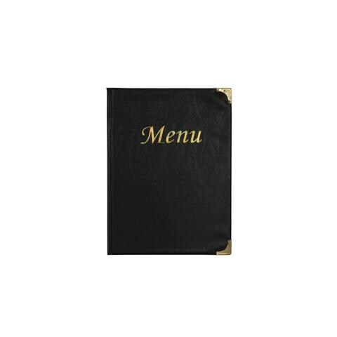 porta menu' a4-24x34cm nero in pvc basic con 4+2 buste fisse - Foto 1