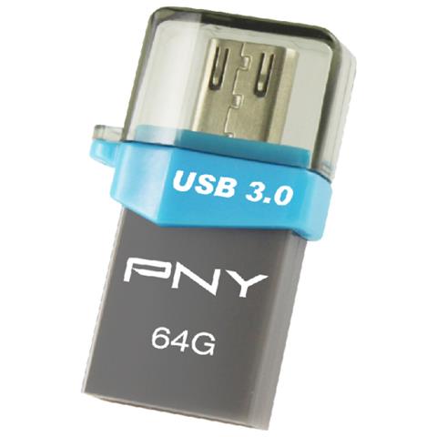 Chiavetta USB OTG Duo-Link OU3 64 GB Interfaccia USB 3.0 Colore Grigio / Blu - Foto 1