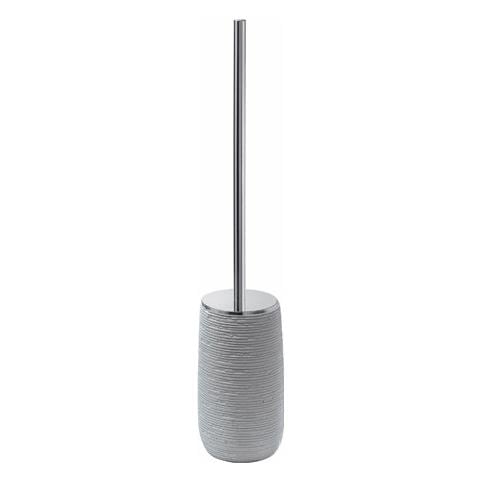 Portascopino Per Wc In Resina Termoplastica Colore Grigio E Metallo Cromato Serie Gemini - Gm33/0 - Foto 1