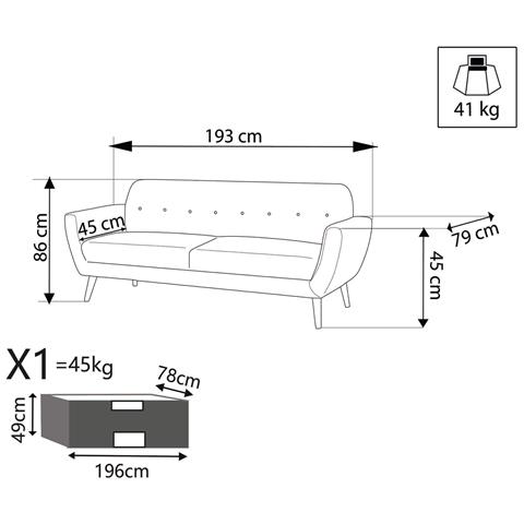 Hansel - Divano Stile Scandinavo In Tessuto - Foto 10