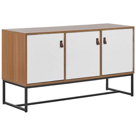 Credenza A 3 Ante In Legno Chiaro E Bianco Nueva - Foto 12