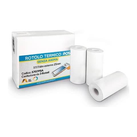 Rotoli Pos Exclusive Carta Termica 57 Mm X D. e. 40mm Foro 12 Mm Conf. Da 10 - Nba 5720-d40nv - Foto 1