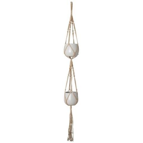 Macramé Doppio Nodo Quadrato Naturale 120 Cm - Foto 1