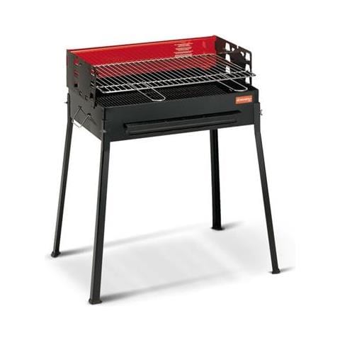 Barbeque a Carbonella Comunità di Griglia in Acciaio Cromato Regolabile su 3 Altezze Colore Nero - Foto 1