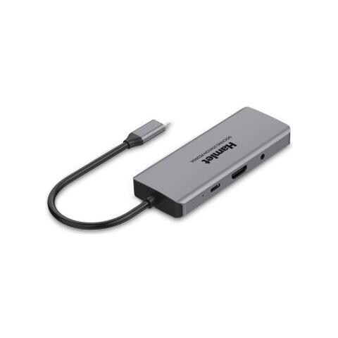 Replicatore di Porte e Docking Station per Notebook PD200A Cablato 3x USB 3.2 / HDMI / LAN + Power Delivery 85W - Grigio - Foto 2