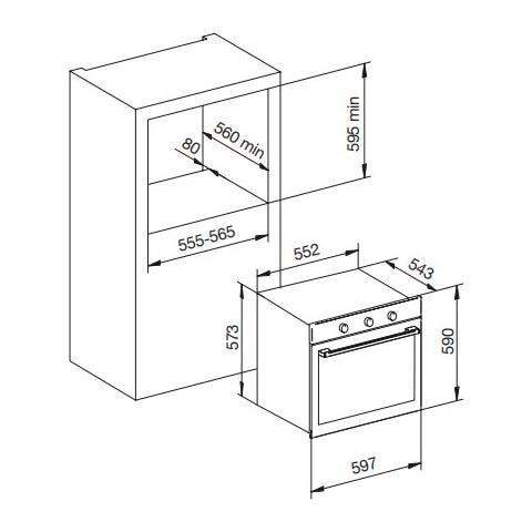 Forno Elettrico da Incasso GFT64AN-S3 Capacità 64 L Multifunzione Ventilato Potenza 2650 W Colore Antracite - Foto 4