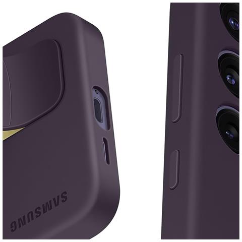 Cover Per Samsung Galaxy S24 Standing Grip Cinturino E Supporto, Viola Scuro - Foto 5