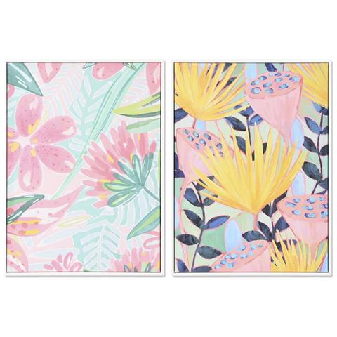 Quadro 60 X 4 X 80 Cm Moderno Foglia Della Pianta (2 Unità) - Foto 1