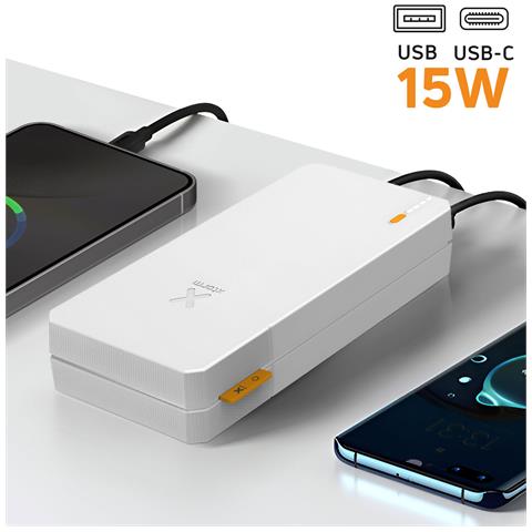 Powerbank 20000mah Usb + Usb-c 15w Design Compatto, Bianco - Foto 5