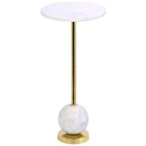 Tavolino Salo - Ottone - Marmo - 25x25x54 Cm - Foto 1