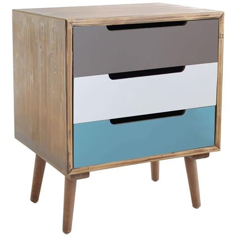 Cassettiera In Legno Di Pino Con 3 Cassetti Colorati In Torres - Foto 1