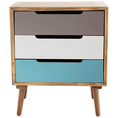 Cassettiera In Legno Di Pino Con 3 Cassetti Colorati In Torres - Foto 2