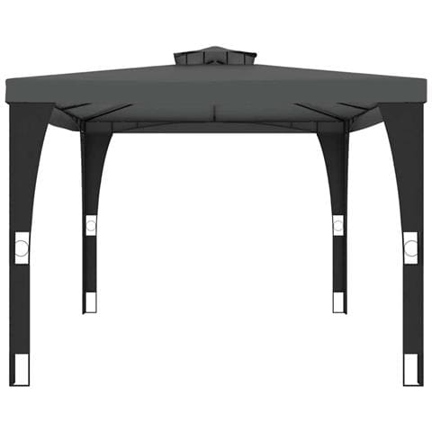 Gazebo Con Tetto Doppio Antracite 3,98x2,98 M In Acciaio - Foto 8