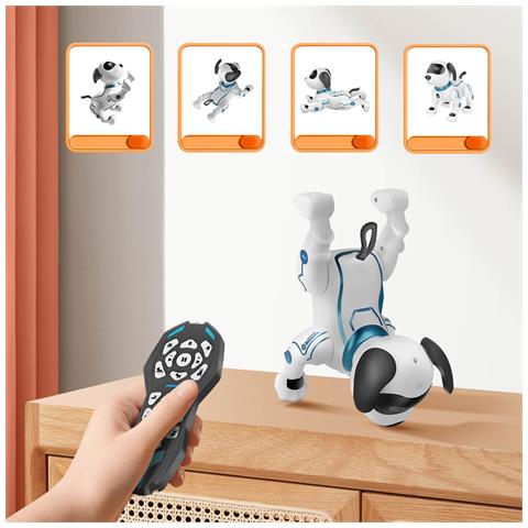 Cane Telecomandato Giocattolo Didattico Interattivo Per Bambini, Bianco - Foto 2