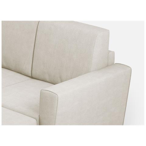 Divano Yasel 2 Posti (due Sedute Da 60cm) + Pouf Misure Esterne L. 152 P. 155 Colore Latte - Foto 2