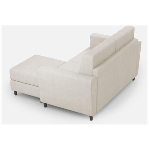 Divano Yasel 2 Posti (due Sedute Da 60cm) + Pouf Misure Esterne L. 152 P. 155 Colore Latte - Foto 5