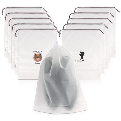 Sacchetti Portaoggetti Trasparenti In Tessuto Non Tessuto (confezione Da 10) Modello Gatto - Foto 4