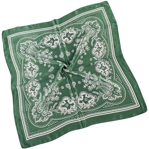 Elegante Sciarpa Quadrata Paisley - 70x70cm Blu Navy   Green - Foto 3
