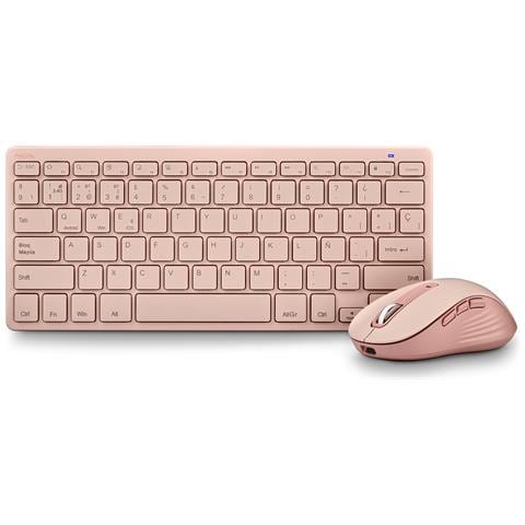 FANTASY (QUERTY, ES) tastiera Mouse incluso Universale RF senza fili + Bluetooth QWERTY Spagnolo Rosa - Foto 2