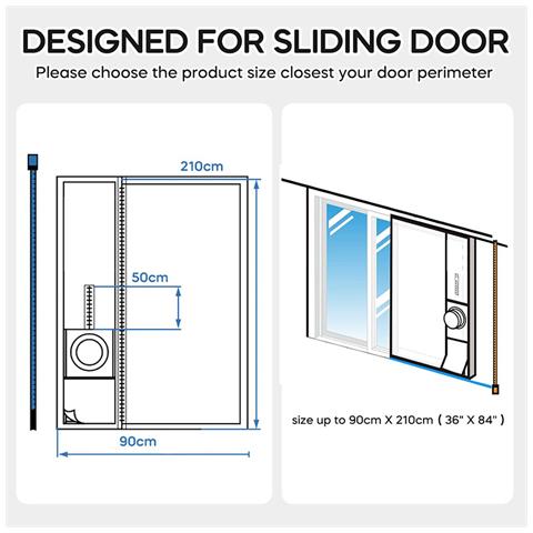 Kit Di Ventilazione Per Porta Scorrevole Per Unità Ac Portatili - Foto 2