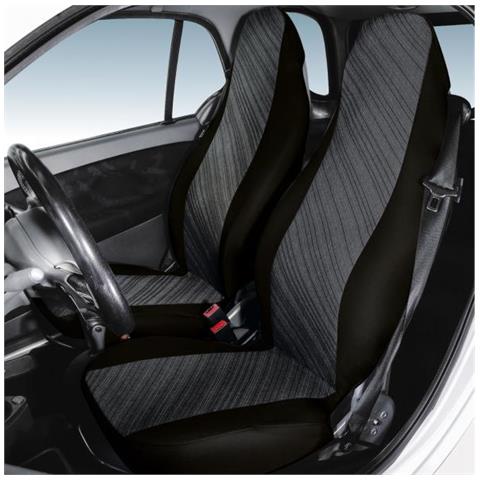 Coprisedili Anteriori Personalizzati Smart Fortwo Tess. Misto Cotone Grigio/nero - Foto 1