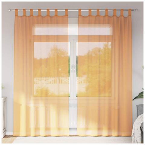 Tende In Voile Con Passanti 2 Pz Arancio 140x225 Cm - Foto 2