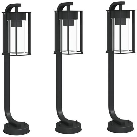 Lusso Casadino - Lampade Da Terra Per Esterni 3 Pz Nere 60 Cm In Acciaio Inox - Foto 1