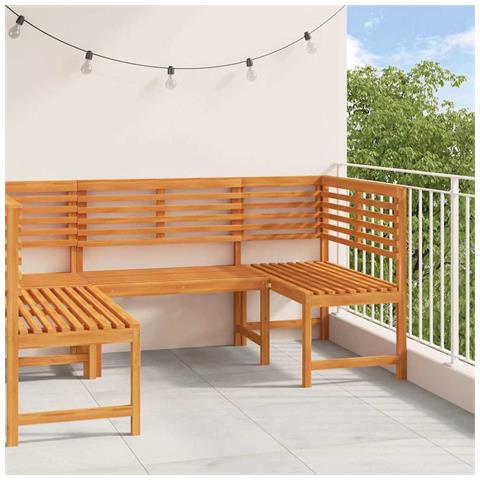 Set Panchina da Giardino in 3 Pezzi in Legno Massello di Acacia - Foto 2