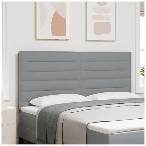 Testiera Design Lines Grigio Chiaro 180 cm Tessuto - Foto 2
