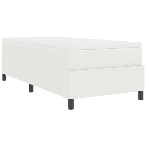 Letto Box Spring con Materasso Crema 100x200 cm Tessuto Corduroy - Foto 9