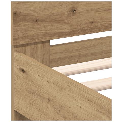 Letto con Luci LED Rovere Artigianale 75x190 cm Legno Ingegnerizzato - Foto 9