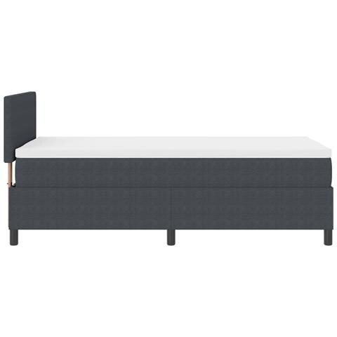 Letto Rete a Molle Grigio Scuro con Materasso Singolo in Corduroy - Foto 9