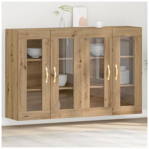 Armadi a muro 2 pezzi Rovere Artisan 69,5x34x90 cm Legno ingegnerizzato - Foto 2