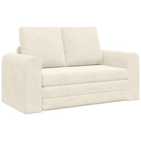 Divano a Letto 2-in-1 Panna 148x71x83 cm in Velour - Foto 1