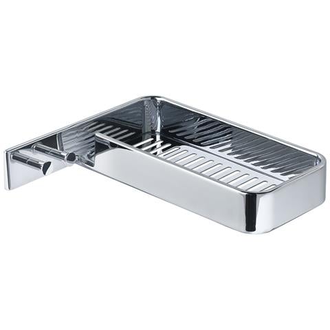 Portaoggetti Rettangolare Per Doccia Con Appendini Ad Angolo Da Muro In Ottone, Acciaio Inox Aisi 304 E Cromall A919 Serie Il Giglio Cromato - Foto 1